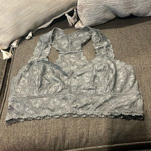 Anemone Gray Lace Lacy Bralette Size XL/XXL